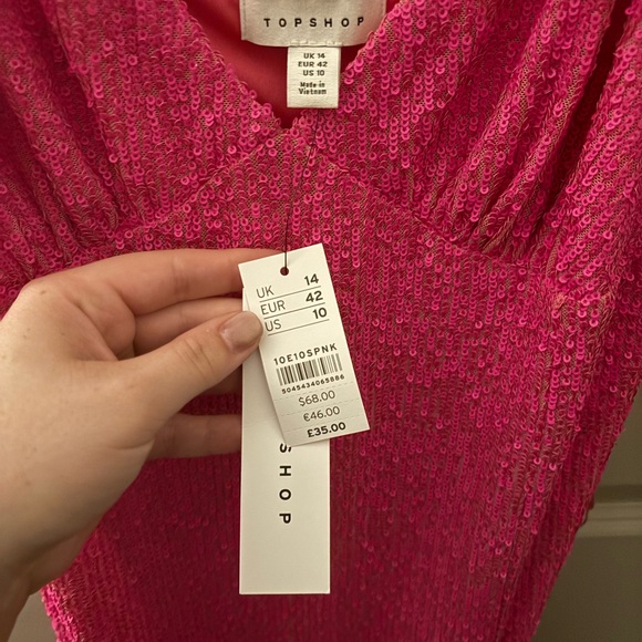 Hot Pink Sequin Mini Dress - Picture 6 of 6